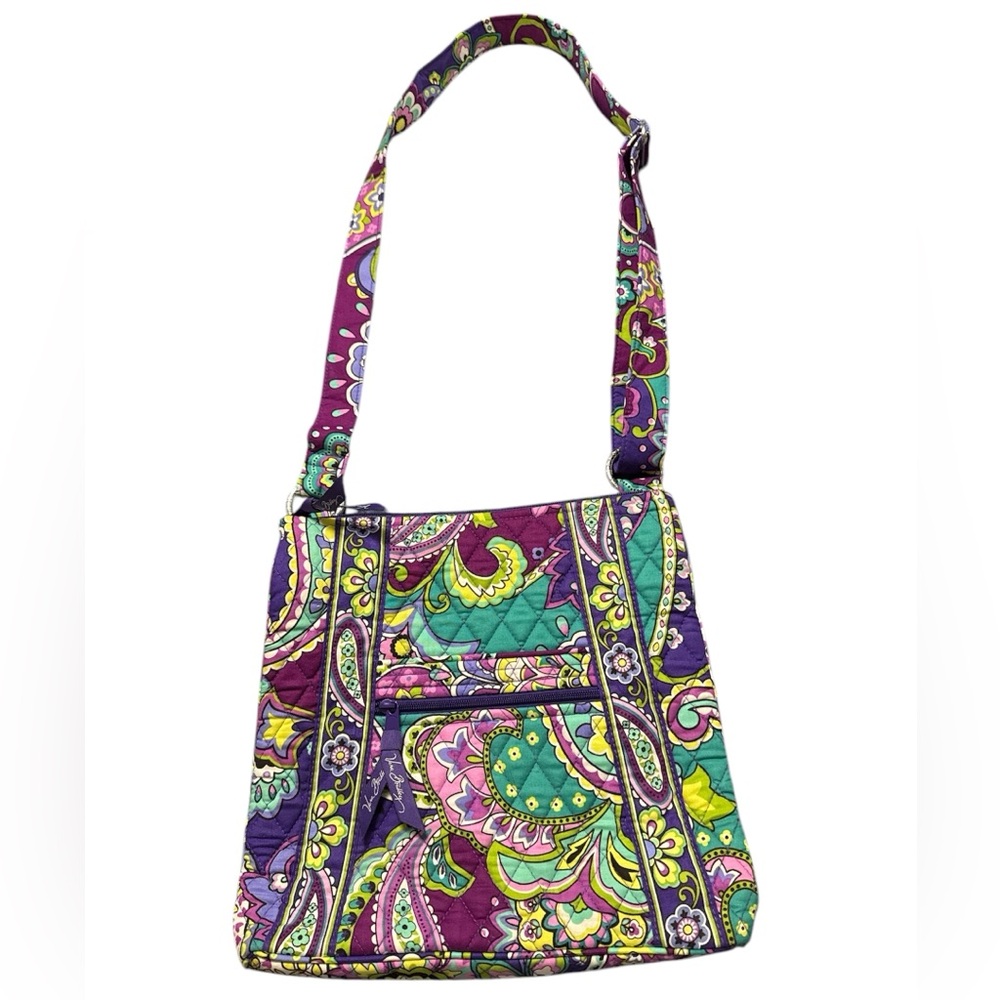 Vera Bradley Heather Purple Paisley Quilted  Medium Hipster Crossbody Bag NWOT